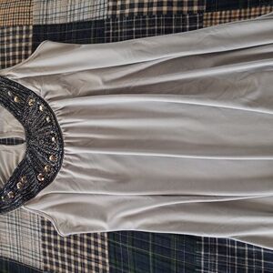 Elegant Beaded Collar Blouse